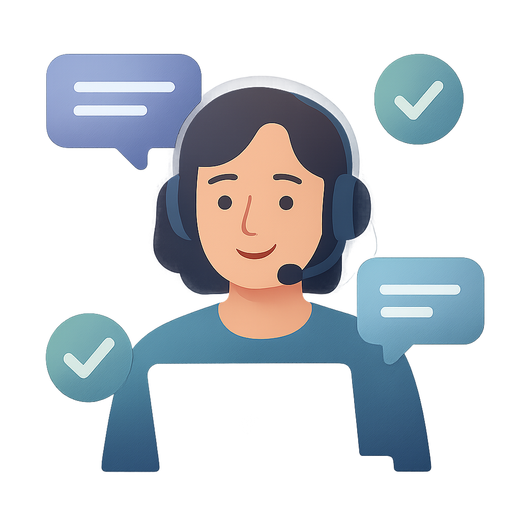 Vriendelijke ondersteuningsillustratie met een teamlid dat klaar staat om te helpen